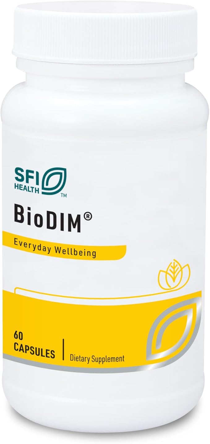 Klaire Labs BioDIM - 150mg Diindolylmethane Supplement - Promotes Healthy Estrogen Metabolism in Men &amp Women - Patented Bioavailable DIM - Dairy &amp Gluten-Free (60 Capsules)