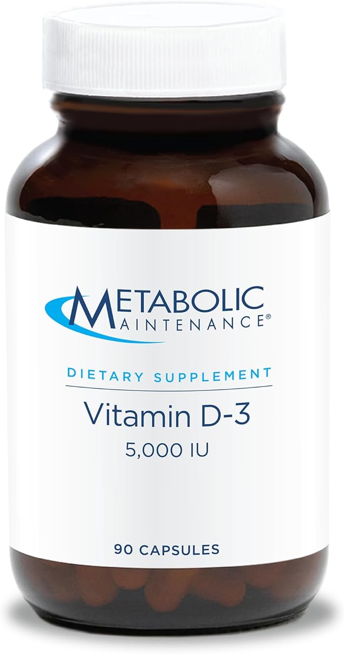 Metabolic Maintenance Vitamin D3 5000 IU - Delivers 125 mcg Vitamin D3 - Supports Bone Strength Immune Balance &amp Mood Wellness - 90 Servings - 90 Capsules