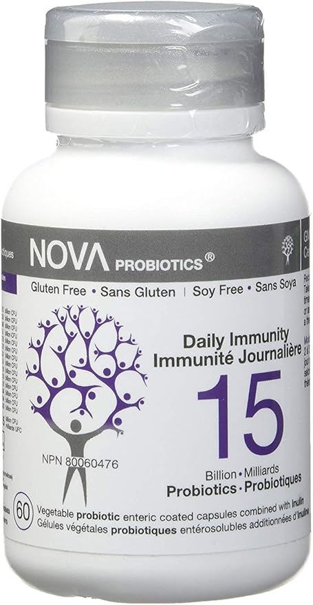 NOVA Probiotics Multi-Strain 15 Billion Probiotics per Capsule -60 VCaps