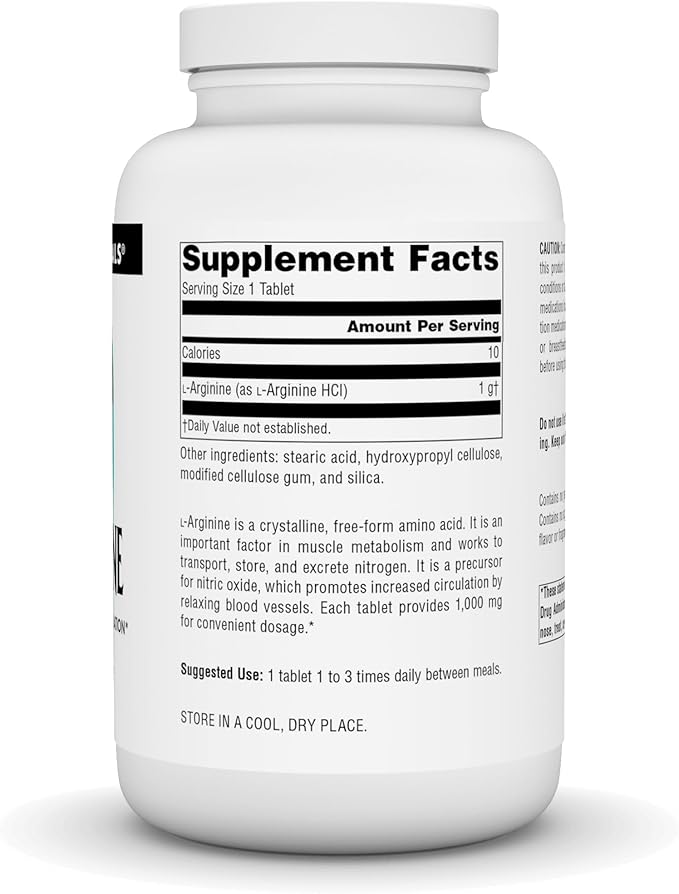 Source Naturals L-Arginine Free Form* - 1000 mg 200 Tablets