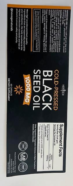 NEW AGE Black Seed Oil Softgel Capsules - Premium Cold-Pressed Nigella Sativa Producing Pure Black Cumin Seed Oil - Non-GMO &amp Vegetarian 90 Count (Pack of 3)