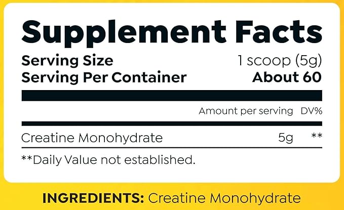 Creatine Monohydrate by HTLT | 5g of Pure Creatine Monohydrate Per Serving | Unflavored Instantized Creatine Monohydrate Powder | Just Add and Mix Into Your Protein Shakes (60 Servings)