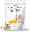 Lonex Aged Garlic Extract7500mg Odorless Organic Garlic Capsules for Heart &amp Immune Antioxidant SupplementsVegetarian All-Natural Non-GMOGluten-Free300 Softgels