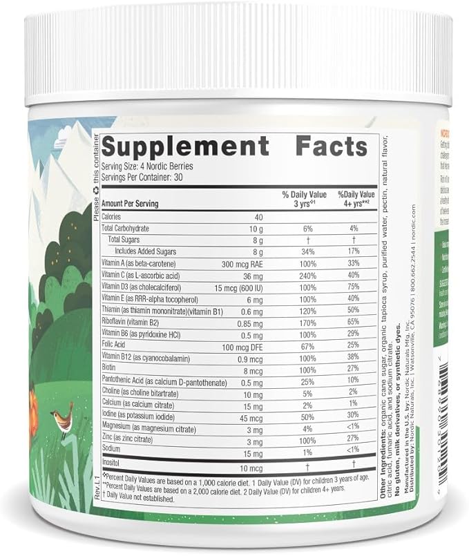 Nordic Naturals Nordic Berries Citrus - 120 Gummy Berries - Great-Tasting Multivitamin for Ages 2+ - Growth Development Optimal Wellness - Non-GMO Vegetarian - 30 Servings