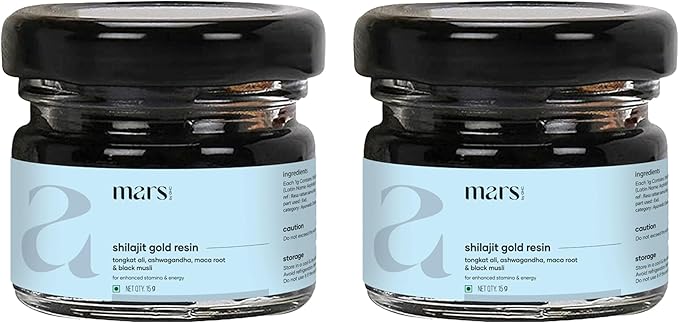 Mars Shilajit Gold (Resin) | Premium Organic Shilajit Sourced from High-Altitude | Resin for Overall Well-Being (Pack of 2)