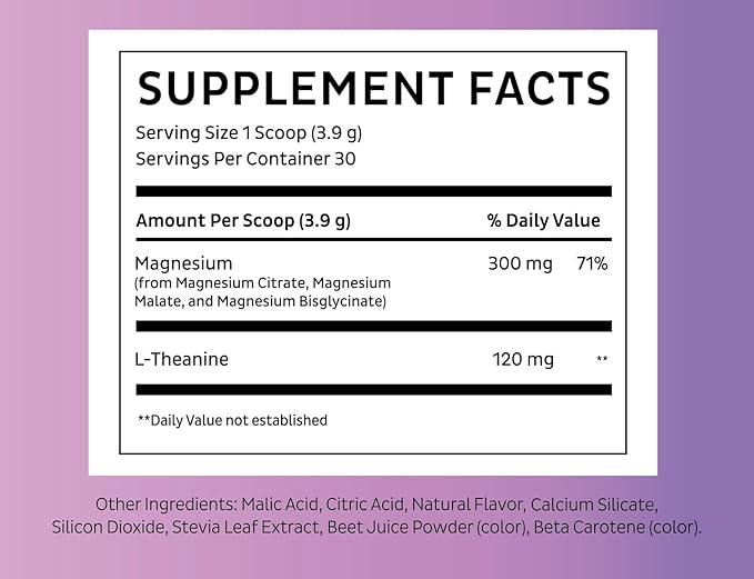 Premium Chelated Peach Mango Magnesium Glycinate Malate Citrate Triple Blend Magnesium Complex (Drink Mix (30 Serv.)