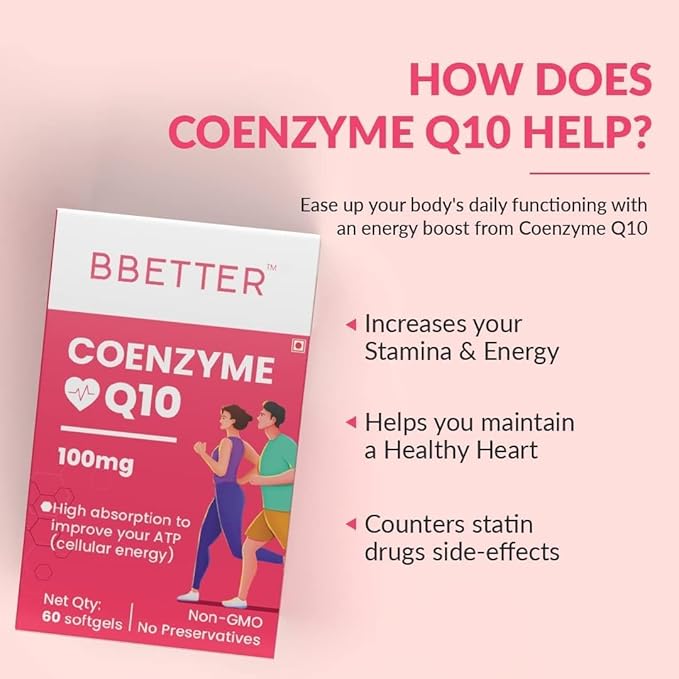 Generic Coenzyme Q10 100mg - Boosts Heart Health Energy Levels and Antioxidant Defense COQ10 60 High Absorption Softgels