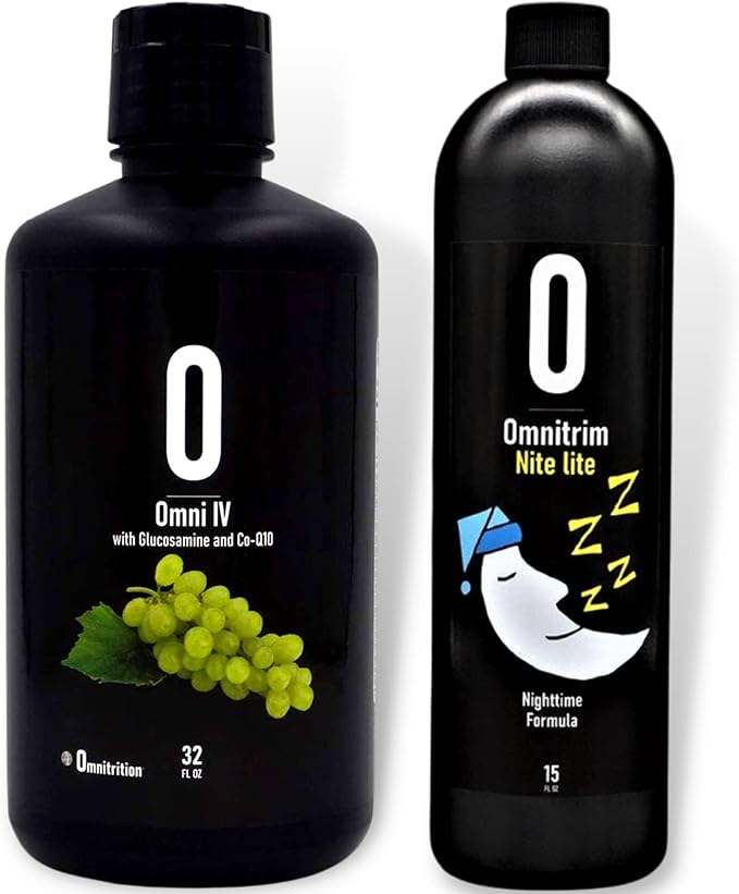 Omnitrition Bundle of 2 Products - the AM and PM Bundle Includes Omni IV Liquid Vitamin with Glucosamine and OmniTrim Nite Lite