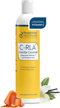 Researched Nutritionals C-RLA - Liposomal Vitamin C with R Lipoic Acid to Support Detox - Vegan &amp Soy-Free Vitamin C Liquid Vanilla Caramel Flavor (10 Fl Oz)