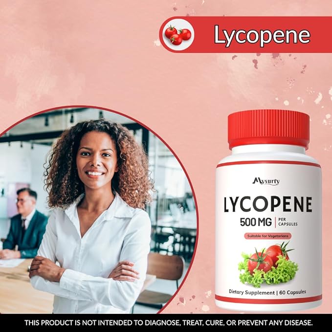 Lycopene | Lycopene Supplements for Men | lycopene 500mg | Supplements for Women - 60 Capsules (Pack 5)