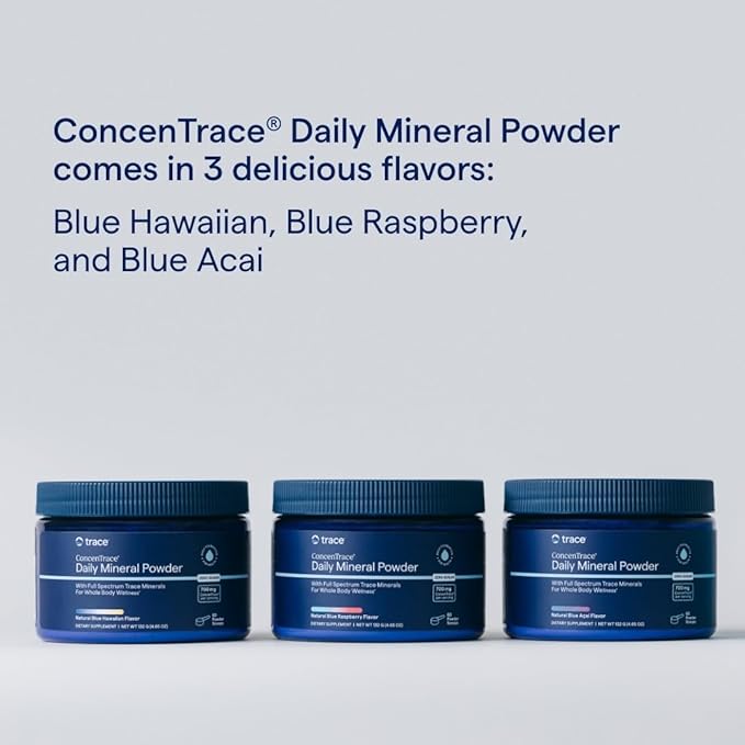 Trace Minerals ConcenTrace Daily Mineral Powder - Supports Energy Digestion Bone Health - 70+ Multiminerals Supplement with Ionic Magnesium Chloride &amp Potassium Sugar-Free (60 Servings)
