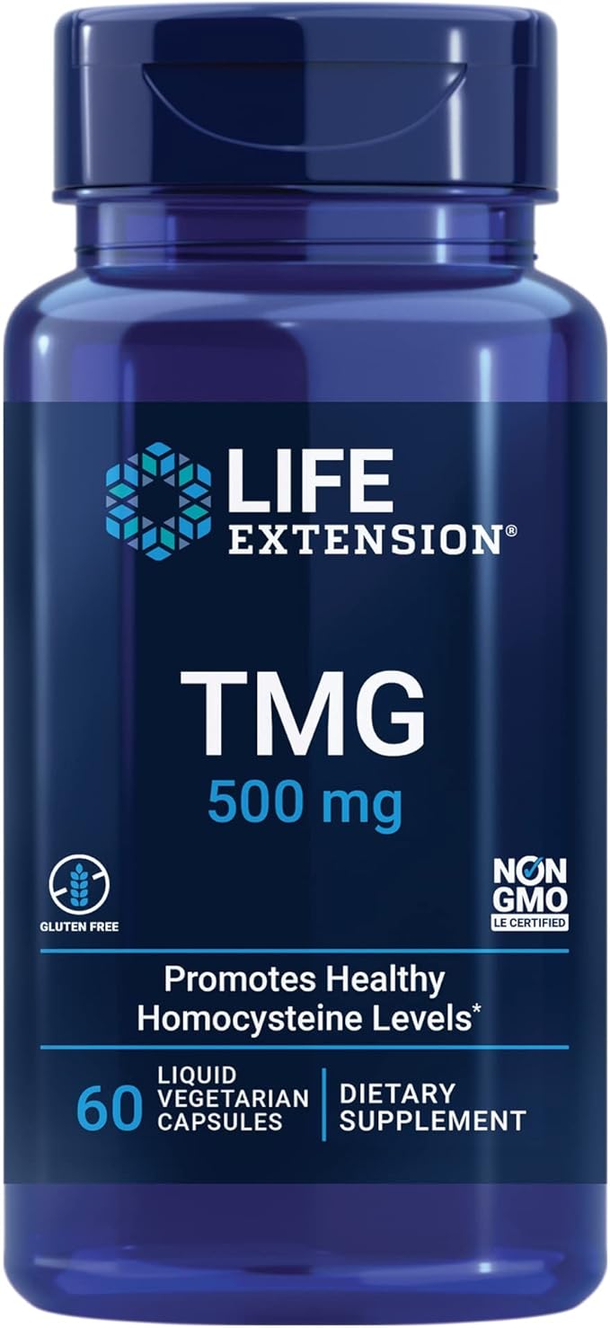 Life Extension TMG 500 mg – Trimethylglycine Supplement – Encourages Healthy Homocysteine Levels &amp N-Acetyl-L-Cysteine (NAC) Immune Respiratory Liver Health NAC 600 mg