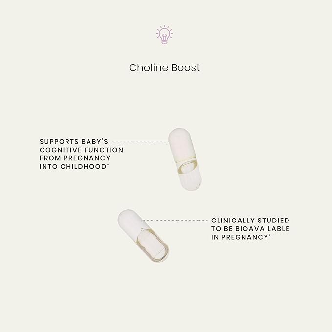 Perelel Women’s Choline Boost Supports Baby’s Cognitive Function Throughout Pregnancy &amp Early Childhood Choline Supplement for Prenatal Postpartum &amp Breastfeeding Gluten Free Non GMO 60