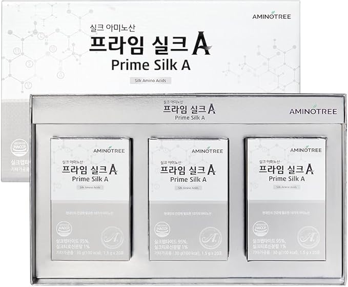 Aminotree Prime Silk A+ – Premium Silk Protein Amino Acid Drink Mix High-Protein Nutritional Supplement with 18 Essential Amino Acids Zero Sugar &amp Fat 60 Pouches
