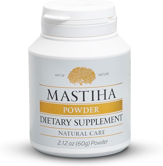 Authentic Chios Mastiha Mastic Gum Powder – 60g Natural Digestive Support Mastic Gum Supplement – Vegan Allergen-Free
