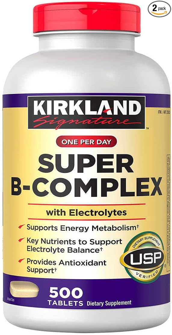 Kirkland Signature Super B-Complex with Electrolytes 500 Tablets (2 Pack)
