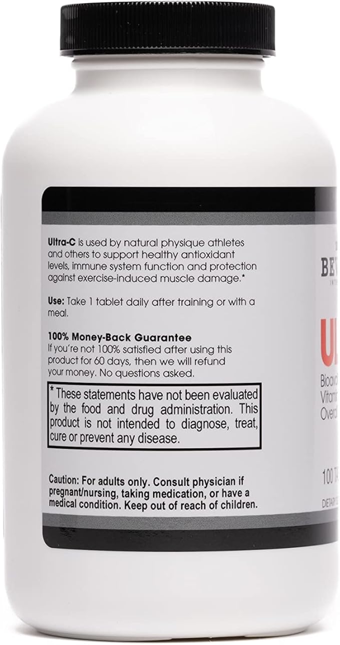 Beverly International Ultra-C 100 Sustained-Release Vitamin C Tabs. Ideal for Overall Wellness and Recovery. Pharmaceutical Grade Boost Your C