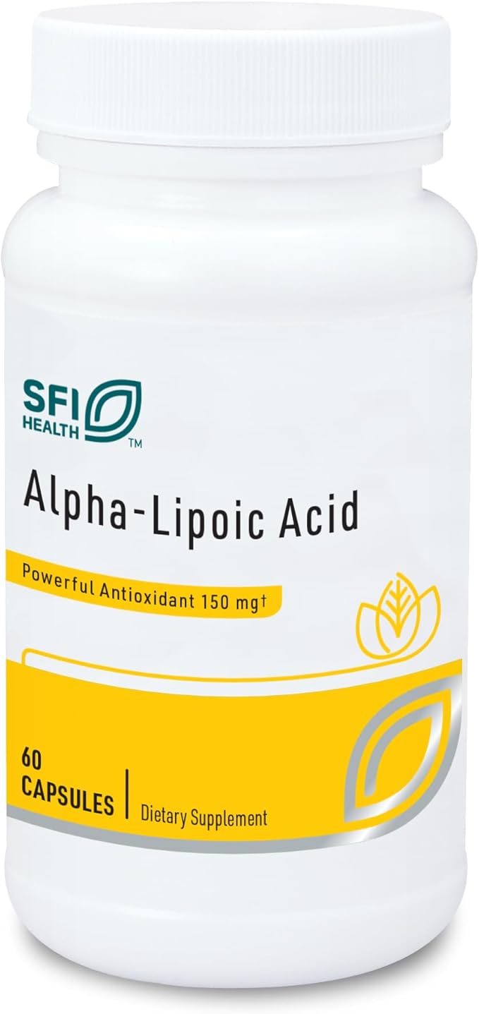 Klaire Labs SFI Health Alpha-Lipoic Acid 150mg - ALA Supplement to Promote Liver Detox Antioxidant Support - Hypoallergenic &amp Corn-Free (60 Capsules)