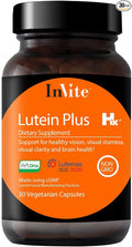 Invite Health Lutein Plus Hx® - Support for Macular and Overall Vision Health - Provides Lutein 10 mg Zeaxanthin 2 mg and DHA 50 mg - 30 Vegetarian Capsules