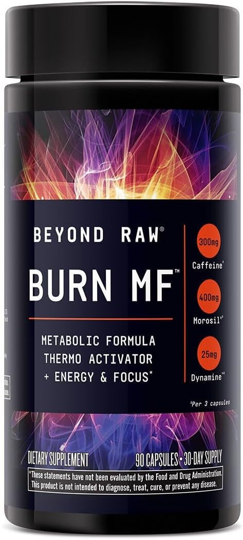 BEYOND RAW Burn MF | Metabolic Formula Thermo Activator Supports Energy and Focus | 90 Count