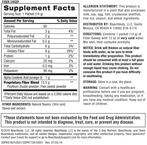 BODi 3-Day Refresh Complete Kit – Shakeology Vanilla Fresh Protein Shake Fiber Sweep Program Guide for Clean Eating Lose a Few Pounds Body Cleanse