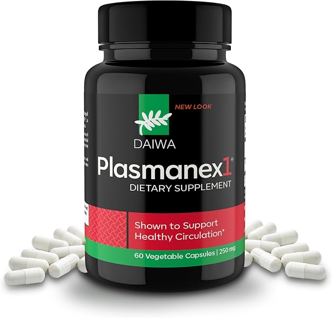 Daiwa Plasmanex 1 - Blood and Vein Circulation Supplements – Balance Circulation Encourage Healthy Legs and Veins - 60 Vegan Capsules