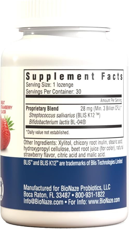 Bionaze Oral Probiotic BLIS K12 &amp BL-04 for Sinus Tonsil Stones Bad Breath Post Nasal Drip Throat &amp Mouth. Improve Upper Respiratory Health with Clinically Proven Oral Probiotics (2 Pack)