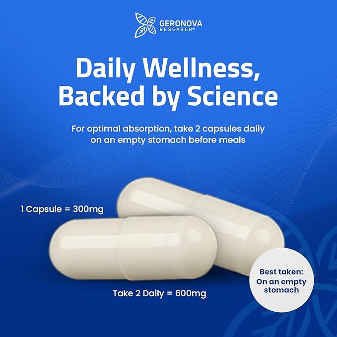 Geronova Research Bio-Enhanced R-Lipoic Acid 600 mg Capsules - 6 Month Supply - Stabilized R Alpha Lipoic Acid with Enhanced Absorption - R Lipoic Acid Supplement - 360 Count
