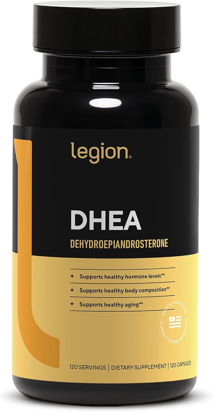 LEGION DHEA 50mg Supplement for Men &amp Women – Supports Hormone Balance &amp Wellness Helps Maintain Energy Immune System &amp Bone Strength Naturally Sweetened Non-GMO Gluten-Free (120 Serv