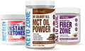 Divine Health Keto Zone Maintenance Pack Dr. Colbert | MCT Oil Powder (Chocolate) | Fiber Zone (Berry) | Instant Ketones (Raspberry) | Supports Energy &amp Gut Health