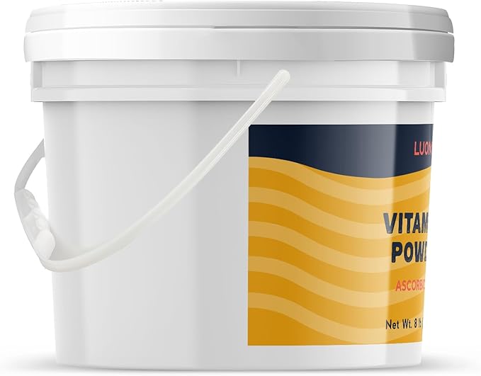 Luonix Vitamin C Powder 1 Gallon Bucket Ascorbic Acid Supplement (Pack of 2)