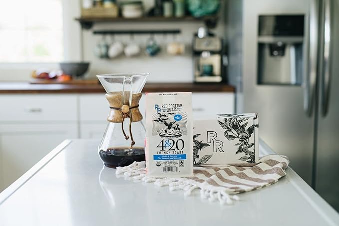 Red Rooster Coffee Organic 4&amp20 French Roast – Dark Roast Whole Bean Coffee – Notes of Hot Fudge &amp Navel Orange – Fair Trade USDA Organic 12 oz. bag Whole Bean