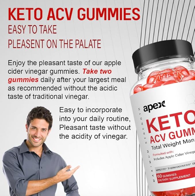 (2 Pack) Apex Keto - Apex Keto+ACV - Apex Keto+ACV Gummies (120 Count)