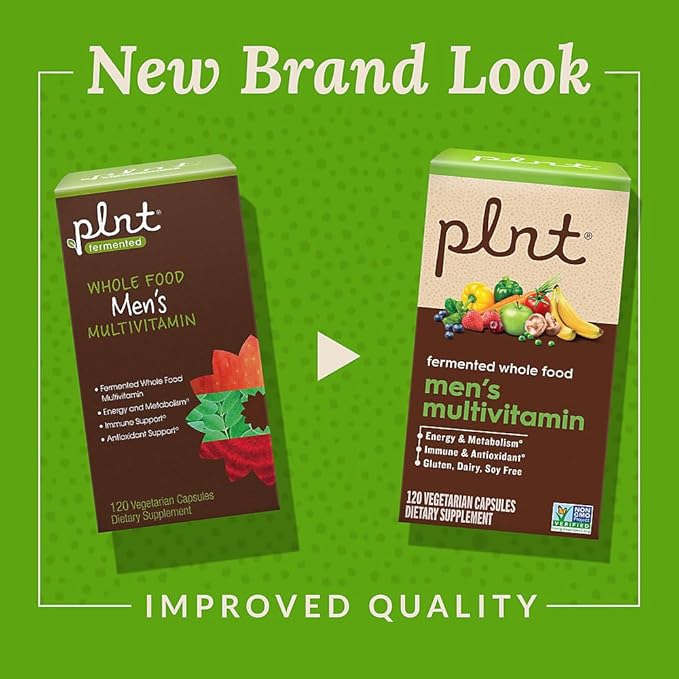 plnt Fermented Whole Food MenaTMs Multivitamin (120 Vegan Capsules)