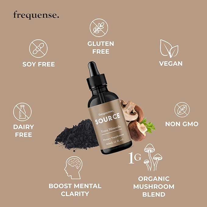 FREQUENSE - Source Trace Minerals - Fulvic Mineral Powder for Bone Health Nutrient Absorption Skin Support Gut Health &amp Electrolytes - 60 ml