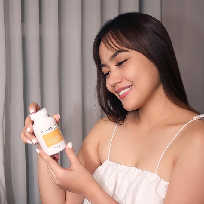 Relumins GLA Plus Glutathione Supplement – 240mg Borage Seed Oil GLA &amp 75mg Capsules – Hydrate Protect &amp Glow from Within – 30 Capsules - Moisturized Radiant Healthy-Looking Skin