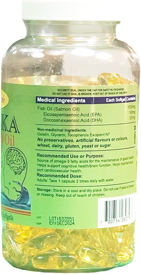 Alasika Deep Sea Fish Oil 1000mg Omega-3 180 Softgels