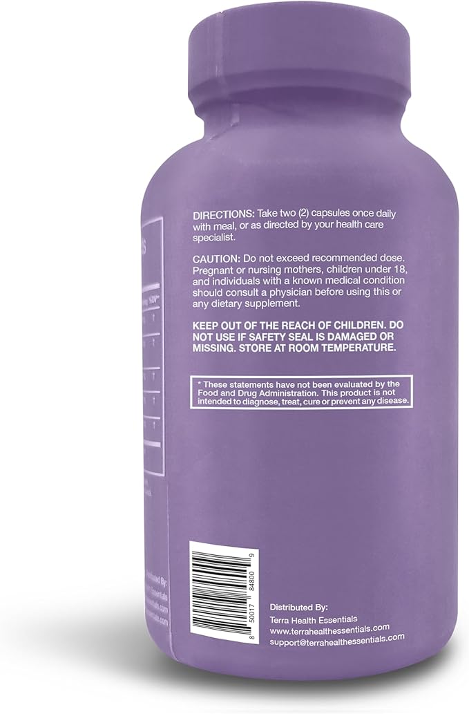 Terra Health Essentials Advanced Probiotics | 50 Billion CFU | Reduce Bloating &amp Gas Immune Support | 30-Day Supply (60 Capsules)
