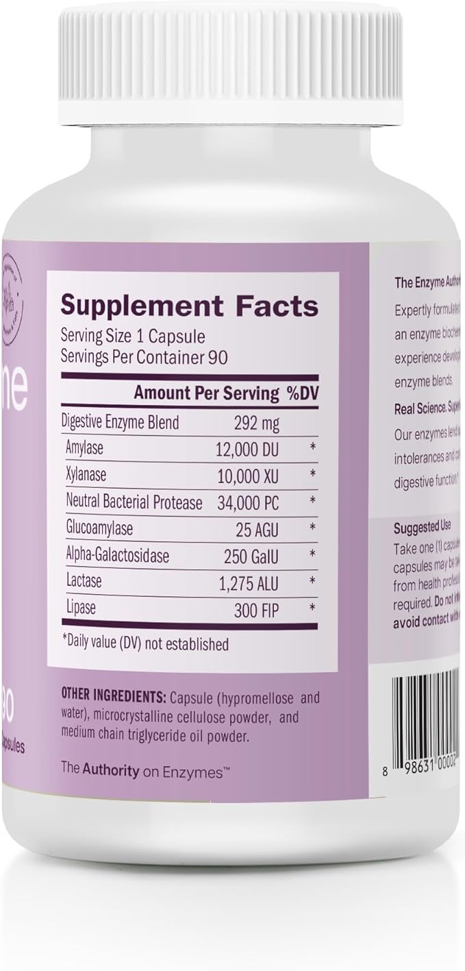 Houston Enzymes - Zyme Prime - 90 Capsules - Digestive Enzymes Women &amp Men Enzyme Digestion for Carb Fat &amp Protein Breakdown Helps Intolerances Bloating &amp Gas Digestive Health Supplem