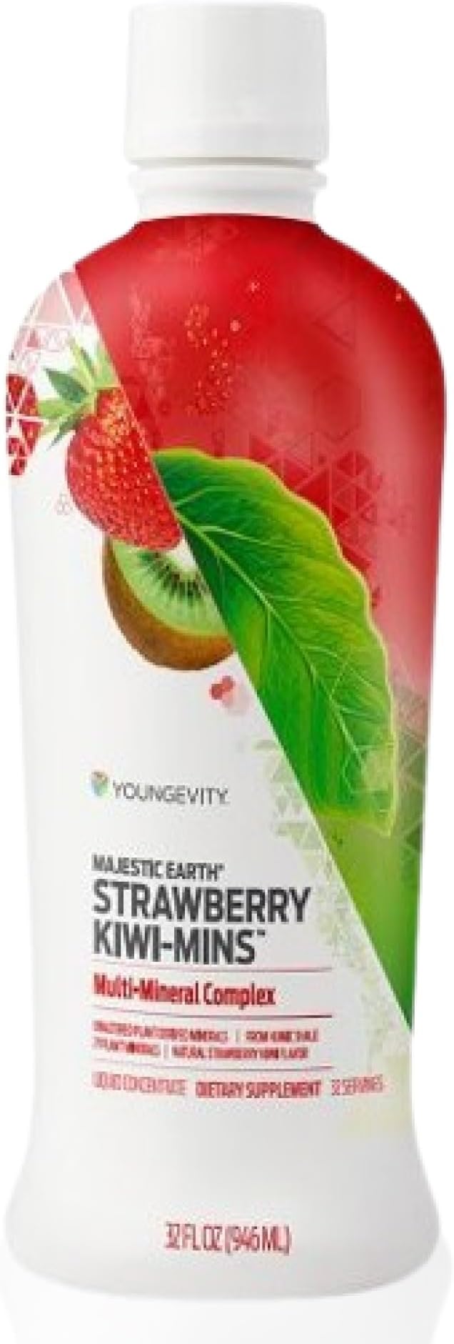 Youngevity Strawberry Kiwi-Mins Plant Derived Multi-Mineral Complex - Made from Humic Shale - Liquid Colloidal Form - Kid Friendly Taste - (32oz)