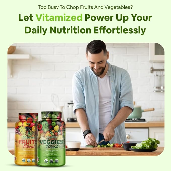 Fruits and Vegetables Supplements With BioPerine Contains 38 Fruits &amp Vegetables Super Food Powder Supplements Formula For Overall Health &amp Nature Energy Boost for Adults Men &amp Women - Ma