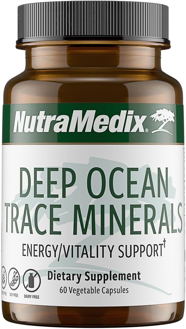 NutraMedix Deep Ocean Trace Minerals 1000mg - Mineral &amp Energy Supplements - Magnesium Zinc Potassium Boron Phosphorus &amp Manganese - Electrolyte Support (60 Capsules)