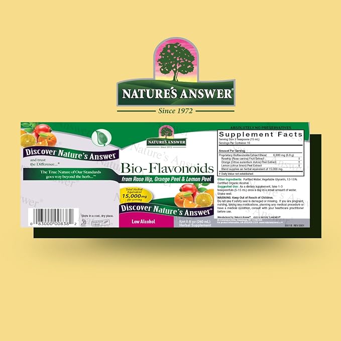 Nature's Answer Bio-Flavonoids and Rose Hips with Organic Alcohol 8-Fluid Ounces
