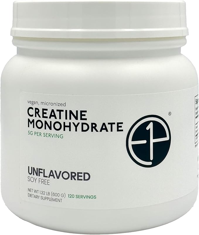 Creapure Creatine Monohydrate 600grams (120 Servings) Unflavored Non-GMO Vegan Fermented Third-Party Lab Tested. Made with Halal and Kosher Certified Ingredients.