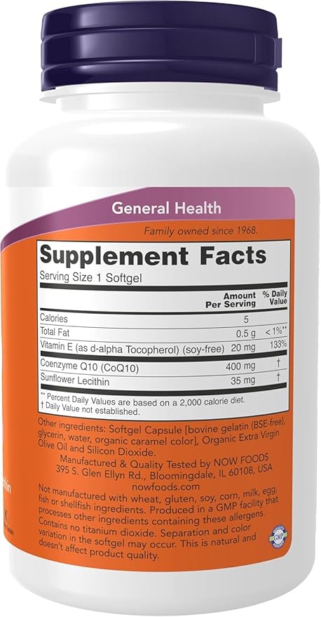 Now Foods CoQ10 400 mg 60 Softgels