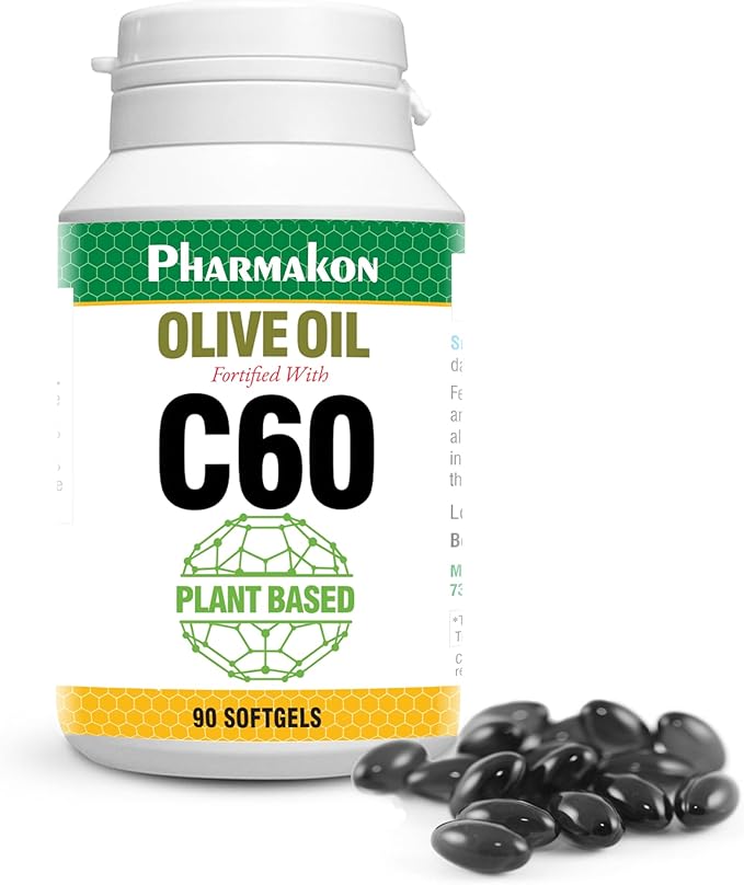 PHARMAKON C60 Enriched Olive Oil Capsules Plant Based (90 Capsules)