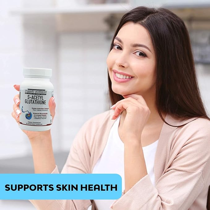 S-Acetyl Glutathione (Food Grade) Supplement - Best Detox - Supports Healthy Aging Liver Detox and Cell Function - High Absorbtion Small Vegetarian Capsules