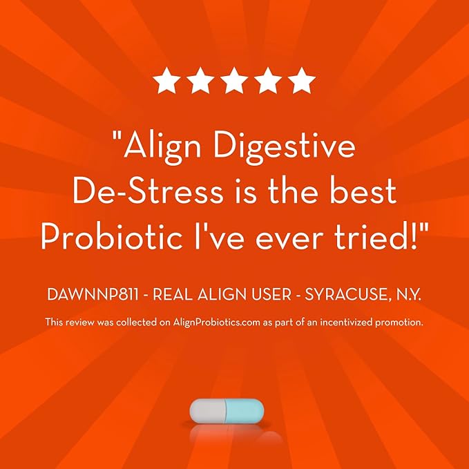 Align Probiotic Gut Health + Stress Support with Probiotics for Digestive Health and Ashwagandha to Help Calm Mind and Body* #1 Doctor Recommended Brand‡ 21 Capsules