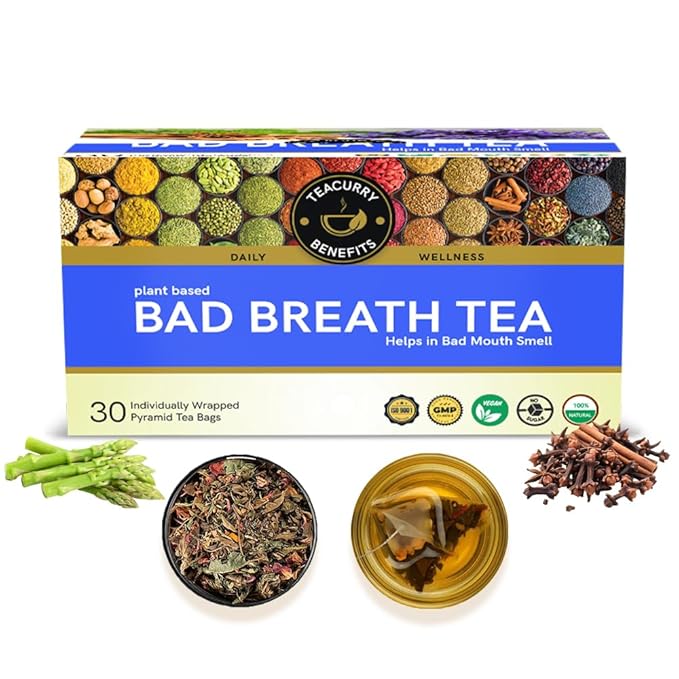 Teacurry Bad Breath Tea (30 Tea Bags) - Herbal Tea For Long-Lasting Fresh Breath | Help in Oral Health