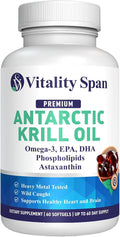 Krill Oil Omega 3 Astaxanthin Choline DHA EPA Superior Absorption Extra Strength No Fish Oil Aftertaste Heavy Metal Tested Small Size Softgels 500mg